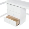 NicBex Twin Size Bunk Bed with Desk Loft Bed Wooden Bed Frame with Blackboard, Shelves, 3 Drawers, Ladder and Guardrail, No Box Spring Required, White - 4 of 4