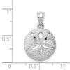 Black Bow Jewelry 14k White Gold 15mm Diamond Cut Satin Sand Dollar Pendant - 4 of 4