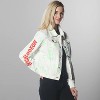 Members Only Women's White Denim Nickelodeon Trucker With Pai Jacket - 2 of 4