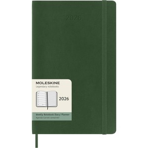 Moleskine 5"x8.25" 2026 12 Months Weekly Notebook Large Myrtle Green Soft - 1 of 4