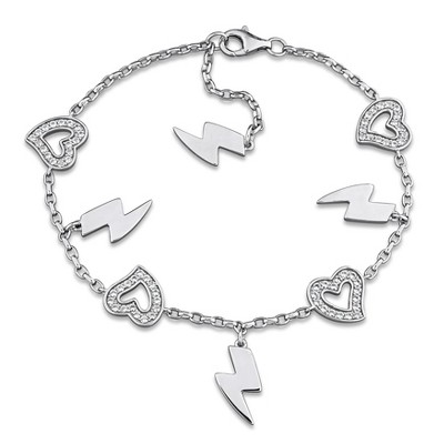 EVERLY JEWELRY | Sterling Silver 0.68 CT TGW Created White Sapphire Bracelet - 7 in