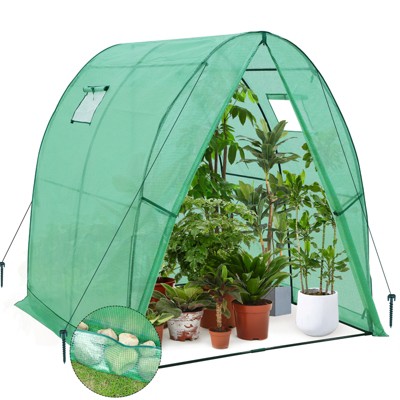 EAGLE PEAK Tunnel Greenhouse Garden Green House, 70.9"x70.9"x78.7", Clear/Green