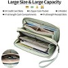 BEAFUP Carved Double Zip Wallet for Women,with 4 Full-length Cash Compartments RFID Blocking PU Leather Wristlet Purse Large Capacity Credit - 4 of 4