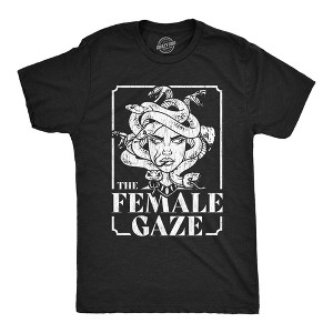 Mens The Female Gaze T Shirt Funny Staring Medusa Joke Tee For Guys - Crazy Dog Men's T Shirt - 1 of 4
