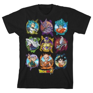 Dragon Ball Super Character Circles Boy's Black T-shirt - 1 of 3