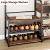 Hallway Storage Bench with Coat Hooks & Shoe Shelves - 8 Double Hooks, Metal Frame, Entryway Organizer, Shoe Rack Bench for Hall, Bedroom, Mudroom - 4 of 4