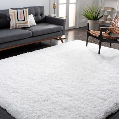 Polar Shag 8' x 10' White Synthetic Area Rug
