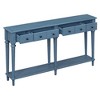 CAVINAS Retro Console Table with 4 Drawers and Sturdy Structure,Entryway Table with Open Shelf,Console Table for Living Room - 3 of 4