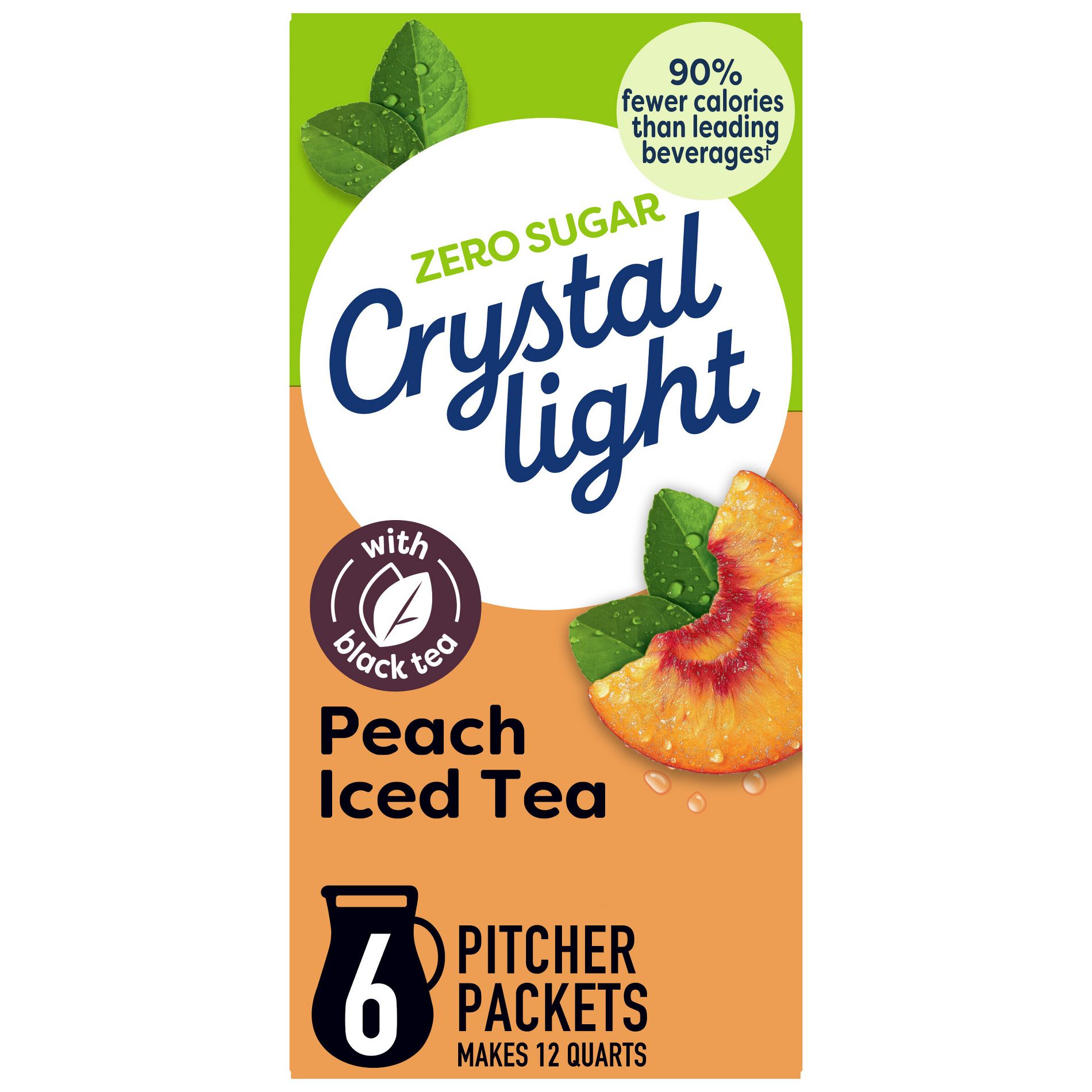 Crystal Light Peach Iced Tea Drink Mix - 6pk/0.25oz Pouches