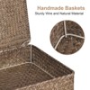 Aoibox Set of 2 Flat Seagrass Storage Bins with Lid Woven Basket Home Office Organizer Coffee for Shelf Supplies - 2 of 4
