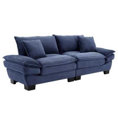 NicBex 84 Inch Corduroy Couch Loveseat Sofa with 2 Pillows for Living Room,Small Space,Office,Apartment