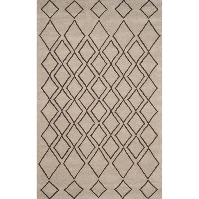 Light Gray and Dark Gray Wool Tufted Area Rug