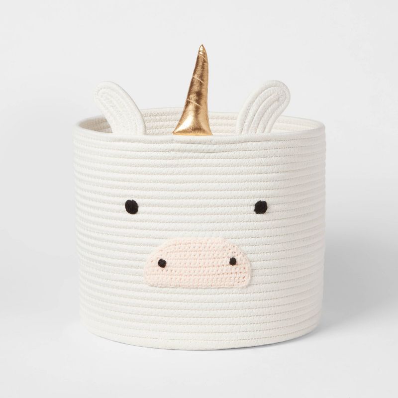 Unicorn Coiled Rope Kids&#39; Storage Cream - Pillowfort&#8482;, 1 of 5
