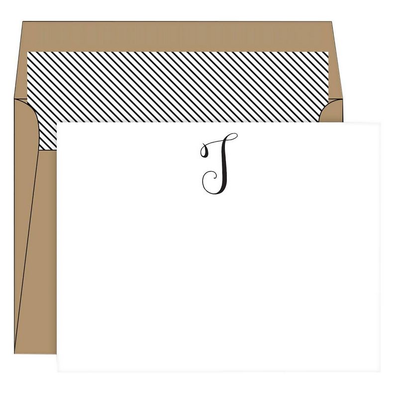 10ct &#39;T&#39; Monogram Die Cut Social Set Collections White, 1 of 2