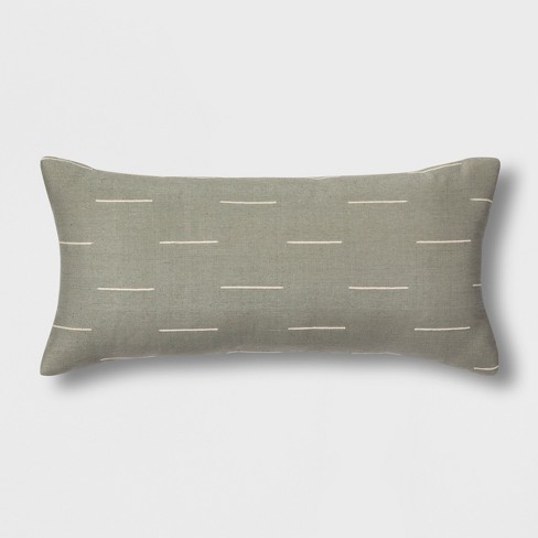 Silk Blend Dash Oversize Lumbar Throw Pillow Gray Project 62