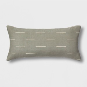 Silk Blend Dash Oversize Lumbar Throw Pillow Gray - Project 62