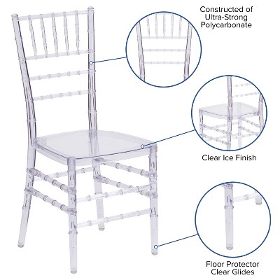 Crystal Ice Clear Polycarbonate Armless Dining Chair