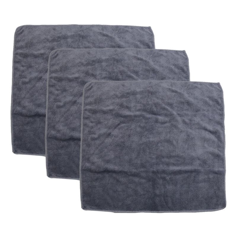 Unique Bargains 400GSM Microfiber Car Cleaning Towels Drying Washing Cloth Gray 15.7"x15.7" 3Pcs, 4 of 7