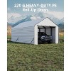 Heavy Duty Metal Carport, Front And Back Door Panels with Zippers Tarp, Patio Outdoor Workshop - 2 of 4