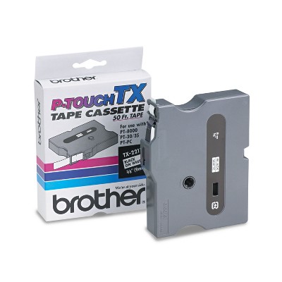 Brother TX Tape Cartridge for PT-8000 PT-PC PT-30/35 3/8w Black on White TX2211