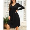 Women's Maternity Dress Casual T-Shirt Dress V Neck Button Down Irregular Hem Long Sleeve Tunic Shift Midi Dress - 4 of 4