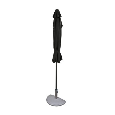 Lanai 9-ft Black Polyester Half Patio Umbrella with Steel Frame