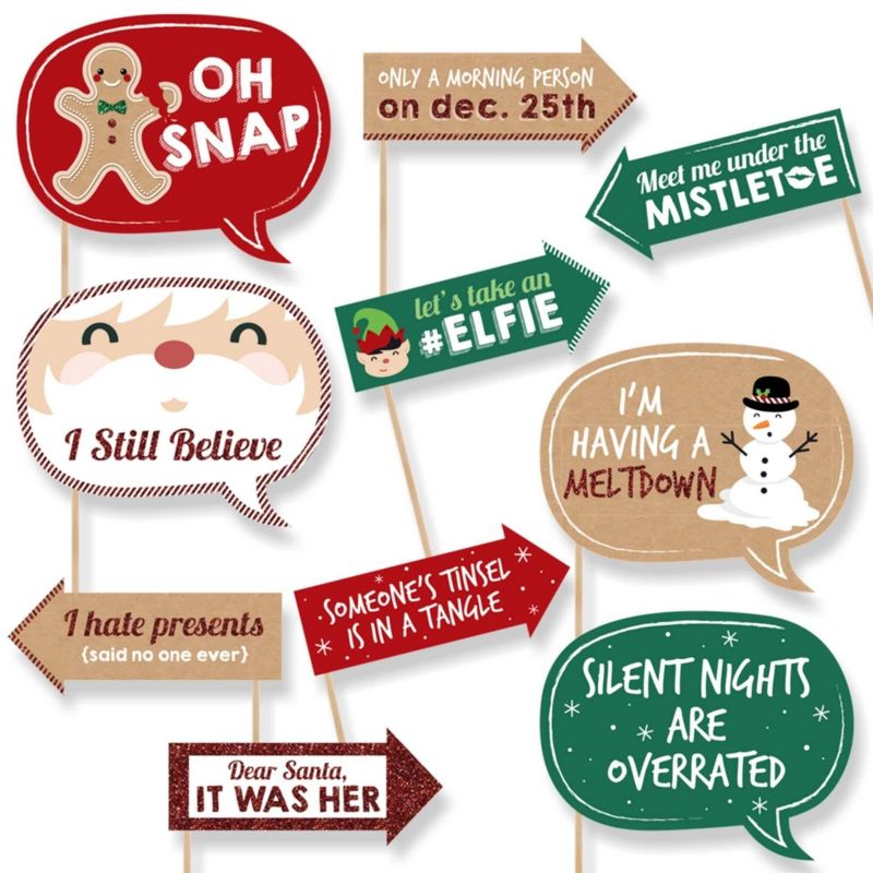 Big Dot of Happiness Funny Christmas - Holiday & Christmas Party Photo Booth Props - 10 Piece, 1 of 8