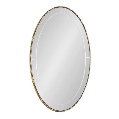 Gwendolyn 24"x36" Gold Beaded Oval Wall Mirror