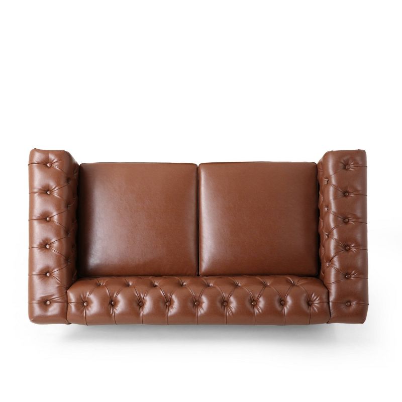 Brinkhaven Contemporary Button Tufted Loveseat with Nailhead Trim - Christopher Knight Home, 4 of 10