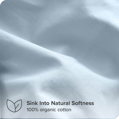 Winter Blue Organic Cotton Percale Full/Queen Duvet Cover Set