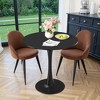 Wooakway 32'' Modern Round Dining Table Kitchen Table Coffee Table for 2-4 People Home Furniture - 3 of 4