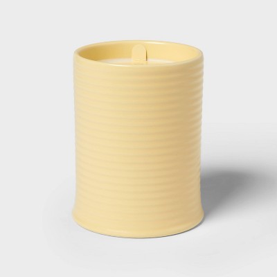 14oz Ceramic Ribbed Jar Candle Pineapple Sage and Sugarcane - Threshold™