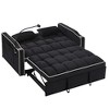 Dolonm 55.5" Velvet Foldable Sofa Bed with USB Port, Adjustable Back, Pillows & Swivel Phone Stand – Modern Multi-Length Futon - 2 of 4
