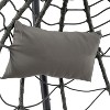 Sapphtopaz Porch Swing Egg Chair Outdoor Wicker Swing Chair Hanging Basket Chair with Cushion and Hanging Stand for Garden, Indoor, Terrace - 3 of 4