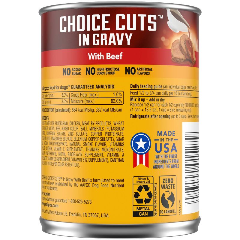 Pedigree Choice Cuts In Gravy with Beef Adult Wet Dog Food - 13.2oz, 3 of 9