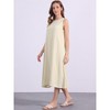 INSPIRE CHIC Women's Linen Sleeveless Crew Neck Shift with Pockets Casual Midi Dress - 3 of 4