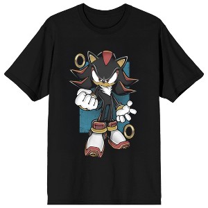 Sonic The Hedgehog Strength Of Shadow Adult Black Crew Neck Short Sleeve T-shirt - 1 of 3