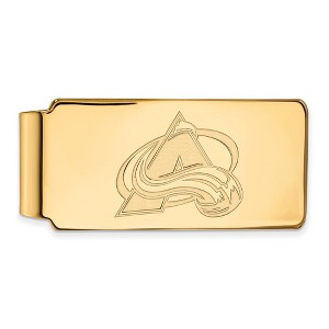 Black Bow Jewelry 14k Yellow Gold Colorado Avalanche NHL Money Clip - 1 of 3