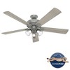 Hunter 60" Crestfield Lighted Ceiling Fan Matte Silver Finish - Vintage Inspired Design with Integrated LED and Pull Chain Control - 2 of 4