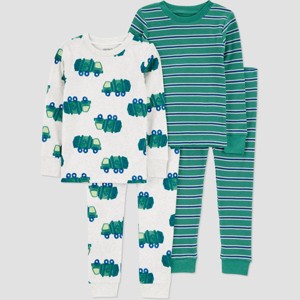 Carter's Just One You® Toddler Boys' 4pc Cotton Long Sleeve Pajama Set - 1 of 3