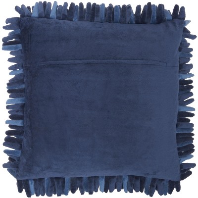 Navy Velvet Chunky Sponge Finger 20" Square Throw Pillow