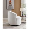 CAVINAS Teddy Fabric Swivel Accent Armchair, Barrel Chair with Ergonomic Backrest & Black Powder-Coated Metal Ring - 2 of 4