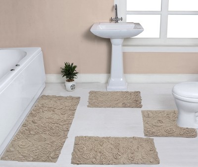 Modesto Collection Cotton Tufted Set of 4 Bath Rug Set - Home Weavers