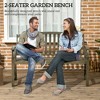 46" Outdoor Garden Bench, Metal Bench Look Slatted Frame Furniture for Patio, Park, Porch, Lawn, Deck - 4 of 4