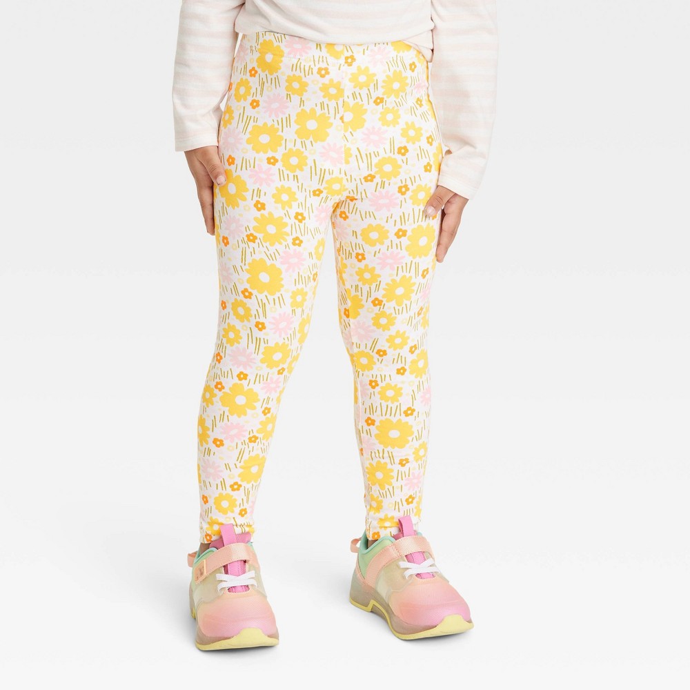Toddler Girls' Floral Leggings - Cat & Jack Off-White 5T (2 pants)
