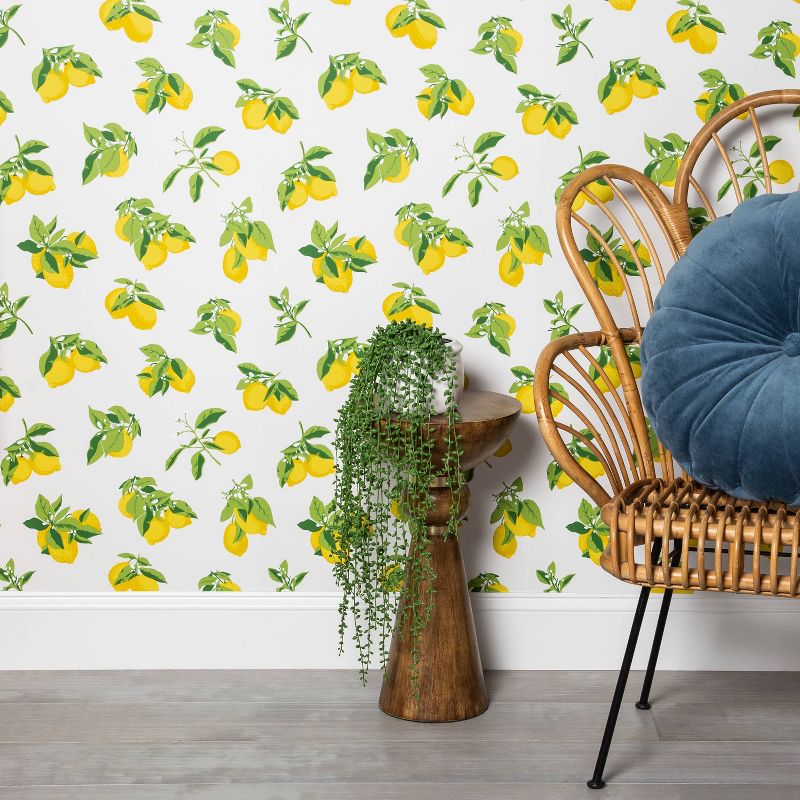Lemons Peel &#38; Stick Wallpaper Yellow - Opalhouse&#8482;, 3 of 9