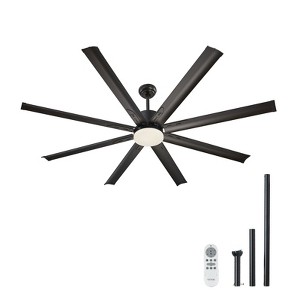 VEVOR 72 Inch Ceiling Fan with Light, 6-Speed Remote Control, Dimmable 3-Color Temperature, Reversible DC Motor, Modern Low Profile Flush Mount Fan - 1 of 4