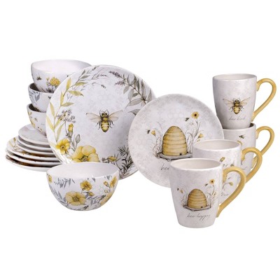 16pc Earthenware Sweet As A Bee Dinnerware Set - Certified International