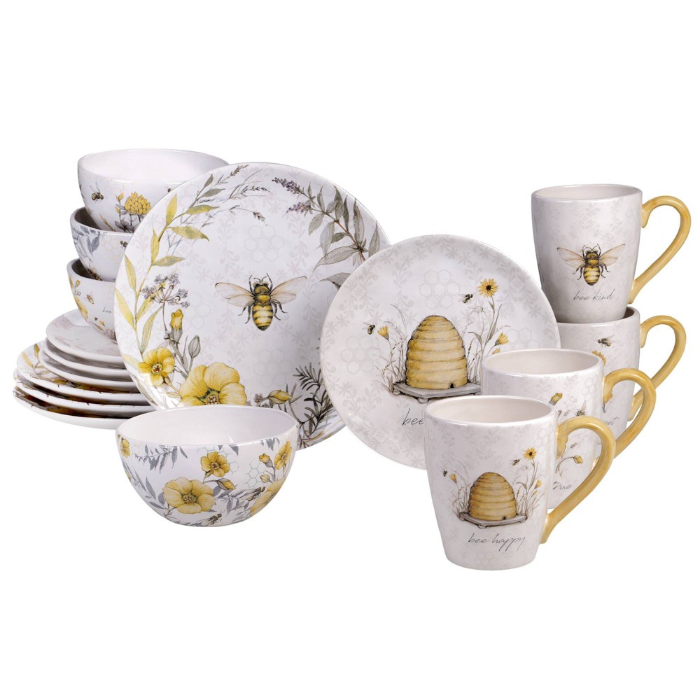 Photos - Other kitchen utensils Certified International 16pc Earthenware Sweet As A Bee Dinnerware Set  