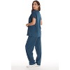 Just Love Solid Stretch Scrub Set for Women Stretchy Mock Wrap Top and Cargo Pants - 2 of 3